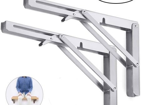 2PCS 12inch Steel Wall Mounted Folding Triangle Angle Shelf Support Bracket Rack Discount