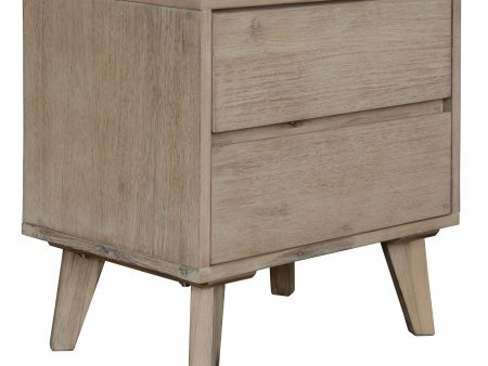 Abelia Bedside Nightstand 2 Drawers Storage Cabinet Shelf Side End Table - Brushed Smoke Online