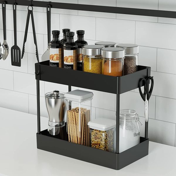 2 Tier Multi-Purpose Under Sink Organizer Shelf Storage Rack for Bathroom and Kitchen Online now