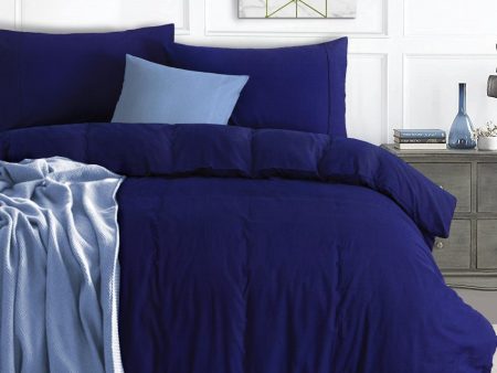 Double Quilt Cover Set - 100% Egyptian Cotton | 500TC | Navy Blue Online