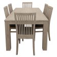 Foxglove 7pc Dining Set 190cm Table 6 PU Seat Chair Solid Mt Ash Wood - White For Cheap