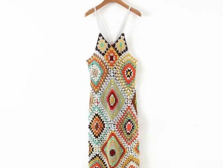 Bohemian Hollowed Out Beach Dress | Knitted Cotton | Free Size For Cheap