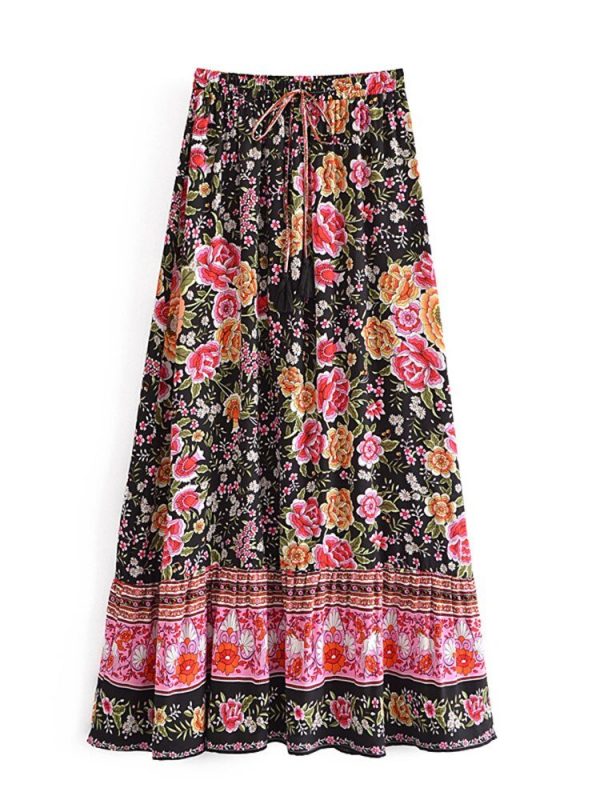 Elegant Women s Long Maxi Bohemian Skirt | High Waisted | S-L Cheap