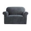 Artiss Velvet Sofa Cover Plush Couch Cover Lounge Slipcover 1 Seater Grey on Sale