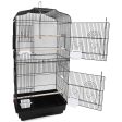 92cm Large Portable Wire Bird Cage Birdcage  Parrot Cage Wooden Stand Pole Feeding Cup Black Online Hot Sale