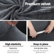 Artiss Velvet Sofa Cover Plush Couch Cover Lounge Slipcover 1 Seater Grey on Sale