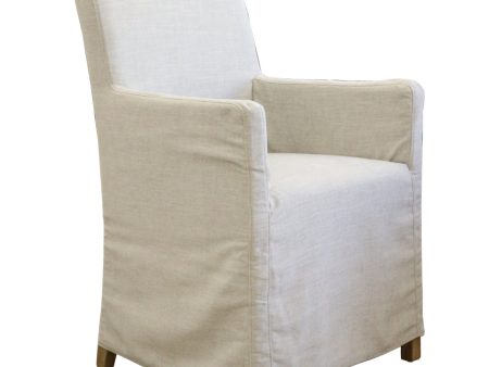 Ixora  Dining Chair Set of 6 Fabric Slipcover French Provincial Carver Timber For Cheap