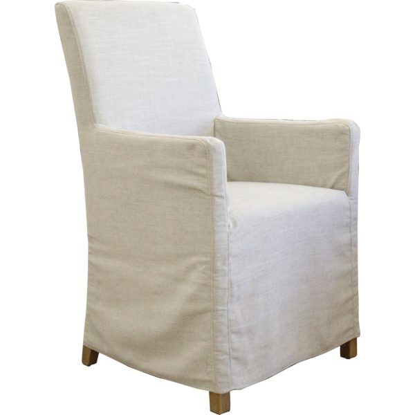 Ixora  Dining Chair Set of 6 Fabric Slipcover French Provincial Carver Timber For Cheap