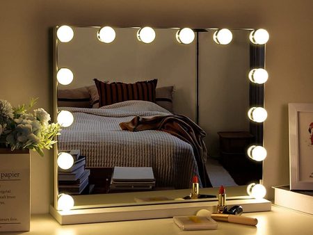 Hollywood Vanity Style LED Makeup Lights Mirror with 3 Color Modes Lights with 10 Dimmable Bulbs (Mirror Not Include) Supply