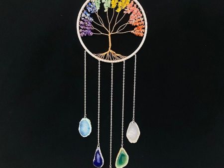 Multi-Coloured Tree Of Life Dream Catcher With Agnate Discount