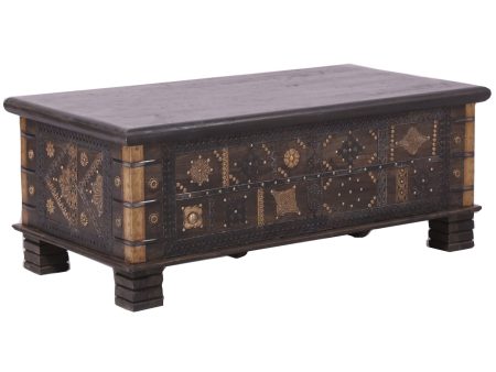 Onir Coffee Table Antique Handcrafted Solid Mango Wood Storage Trunk Chest Box Discount