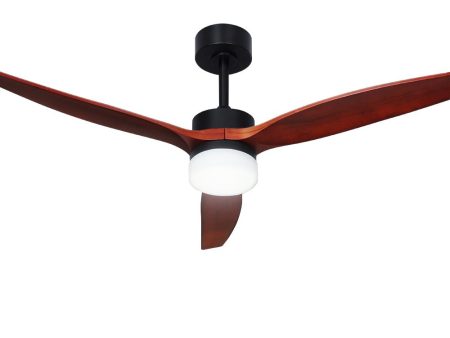 Devanti 52   Ceiling Fan LED Light Remote Control Wooden Blades Dark Wood Fans Supply