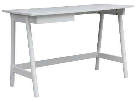 Mindil Office Desk Student Study Table Solid Wooden Timber Frame - White For Cheap