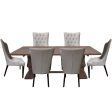 Florence  7pc Dining Table Set 180cm with 6 Fabric Chair French Provincial Fashion