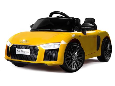 Rovo Kids Kids Ride-On Car Licensed AUDI R8 SPYDER Battery Electric Toy Remote 12V Yellow on Sale