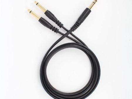 1.5m Gold Plated 6.35mm Male to 2x 6.35mm Male Mono Y Splitter Audio Cable Online