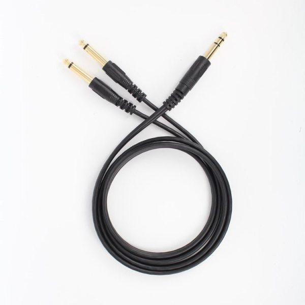 1.5m Gold Plated 6.35mm Male to 2x 6.35mm Male Mono Y Splitter Audio Cable Online