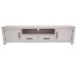 Foxglove ETU Entertainment TV Unit 216cm 2 Drawer 2 Door Mt Ash Wood - White on Sale