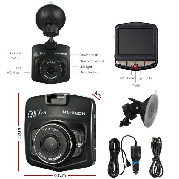 UL-tech Mini Car Dash Camera 1080P 2.4  LCD Video DVR Recorder Camera Front Cam Sale