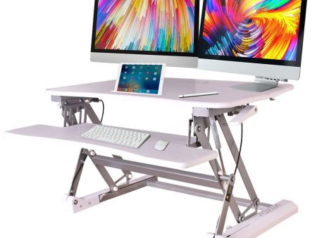 FORTIA Height Adjustable Desk Riser Sit Stand Office Computer Desk Cheap