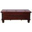 Konark Coffee Table Antique Handcrafted Solid Mango Wood Storage Trunk Chest Box For Sale