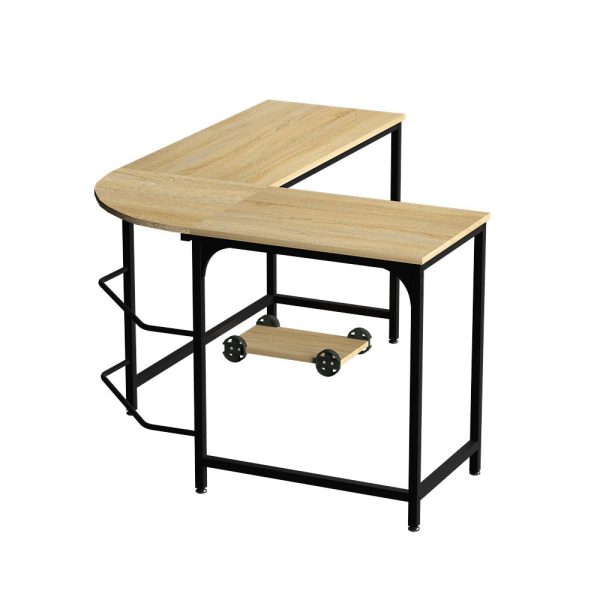 Artiss Corner Computer Desk L-Shaped Student Home Office Study Table Oak Online now