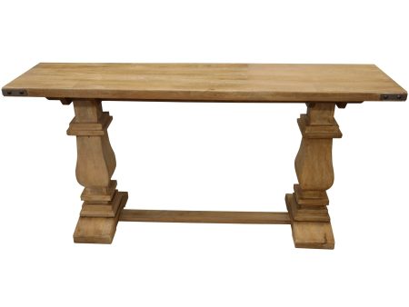 Gloriosa Console Entry Hallway Table 160cm Pedestal Mango Wood - Honey Wash Cheap