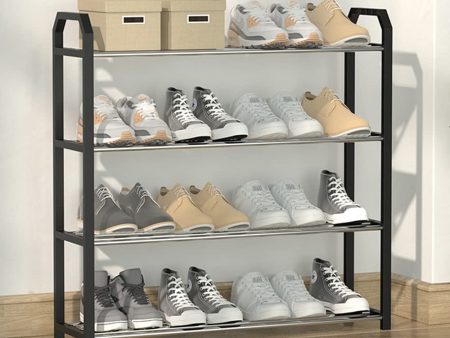 4 tier Shoe Rack Storage Organiser (Black) Fashion