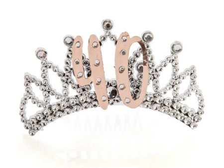 40th Rose Gold and Silver Tiara Online Sale