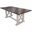 Erica Dining Table 240cm Solid Acacia Timber Wood Hampton Furniture Brown White Cheap