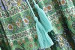 Vintage Styled Green Hippie Skirt | With Tassels | M-L Online