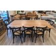 Lantana Dining Table 210cm Live Edge Solid Acacia Timber Wood Metal Leg -Natural Online