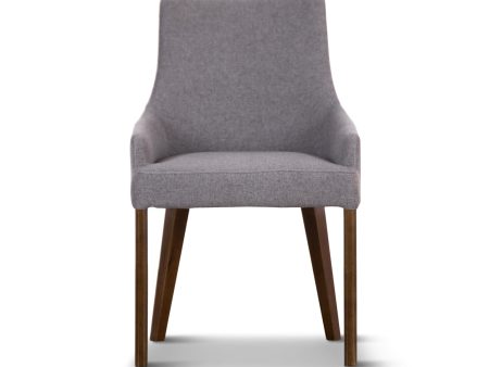 Tuberose Dining Chair Fabric Seat Solid Acacia Timber Wood Furniture - Grey Online