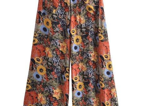 Groovy Hippie Loose Long Pants | Flower Design | S-L Sale