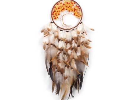 Coffee Coloured Dream Catcher With Feathers Online now