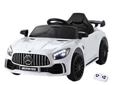 Kids Ride On Car Mercedes-Benz AMG GTR Electric Toy Cars 12V White Cheap