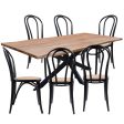 Lantana 7pc 210cm Dining Table 6 Black Arched Back Chair Set Live Edge Acacia Supply