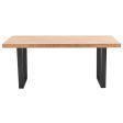 Petunia  Dining Table 180cm Elm Timber Wood Black Metal Leg - Natural Online Hot Sale