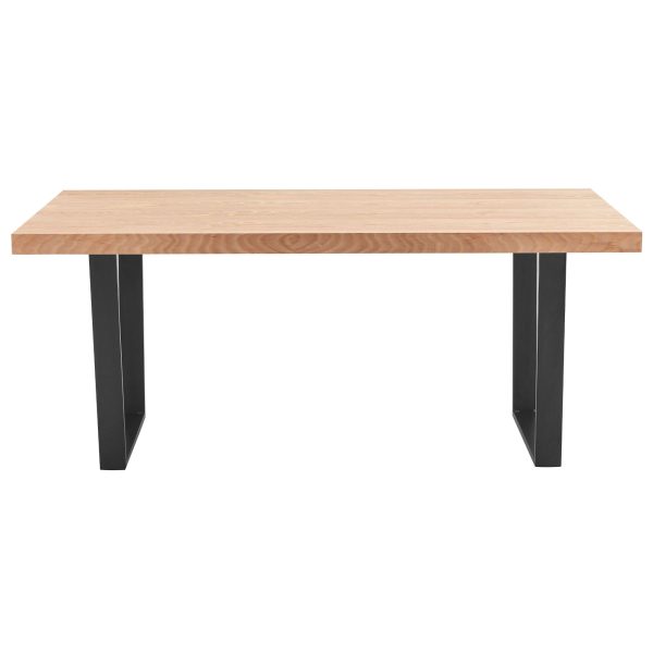 Petunia  Dining Table 180cm Elm Timber Wood Black Metal Leg - Natural Online Hot Sale