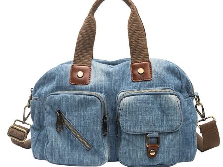 Light Blue Denim Designer Casual Tote Bag Hot on Sale