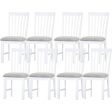 Laelia Dining Chair Set of 8 Solid Acacia Timber Wood Coastal Furniture - White Online