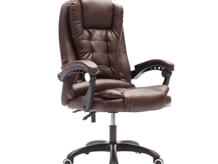 La Bella Espresso Massage Vibration Ergonomic Executive Office Chair Fashion