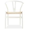 Anemone  Set of 8 Wishbone Dining Chair Beech Timber Replica Hans Wenger - White For Cheap