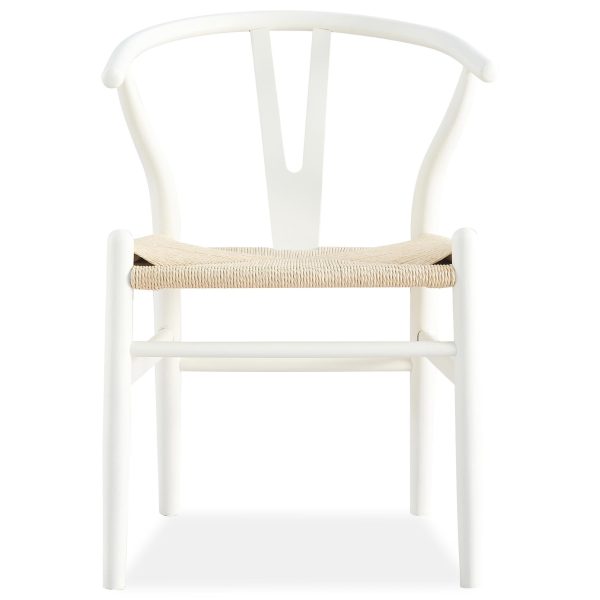 Anemone  Set of 8 Wishbone Dining Chair Beech Timber Replica Hans Wenger - White For Cheap