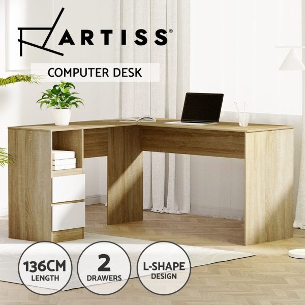 Artiss Corner Computer Desk Office Study Desks Table Drawers L-Shape Workstation Hot on Sale