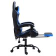 Artiss Office Chair Leather Gaming Chairs Footrest Recliner Study Work Blue Sale