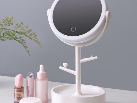 Ecoco Smart LED Light Cosmetic Makeup Mirror USB Touch Screen Home Desk Vanity 360° White For Sale