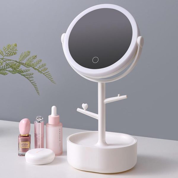 Ecoco Smart LED Light Cosmetic Makeup Mirror USB Touch Screen Home Desk Vanity 360° White For Sale