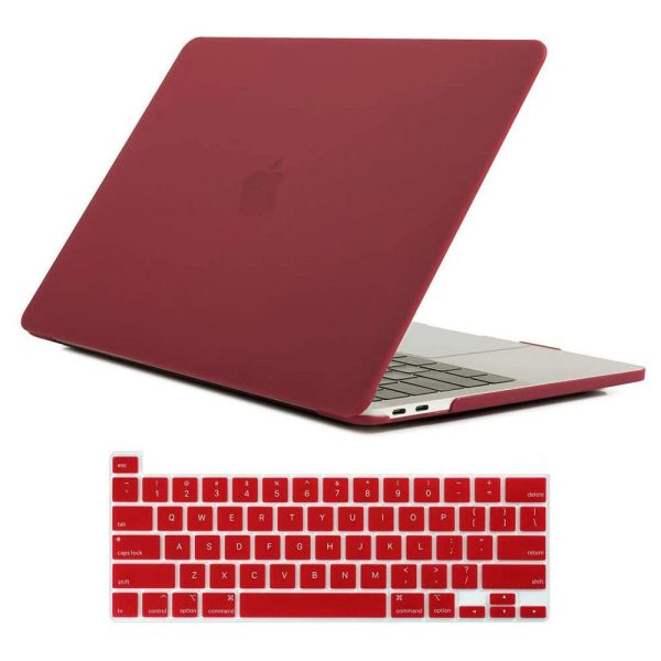 Dark Red MacBook Pro 13 inch 2020 A2338 A2251 A2289 Matte Shell Case Keyboard Cover Touch Bar Discount