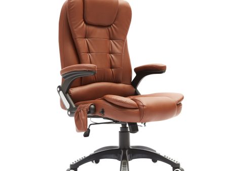 La Bella Espresso Massage 8 Point Vibration Heated Ergonomic Executive Office Chair For Discount